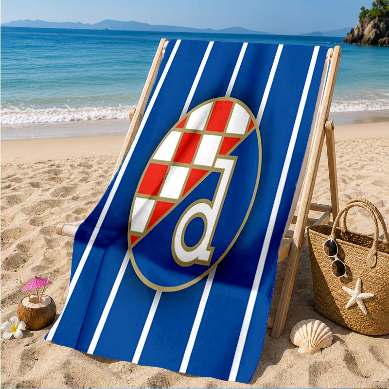 Croatian Football Crest Design Beach Towel, Quick-drying, Easy to Care for, Suitable for Both Fitness and Beach Vacations,Sports Essential