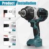 2100 Н.м 0-3000 уд/мин 3/4 дюйма Бесщеточный электрический ударный гайковерт с высоким крутящим моментом Аккумуляторный гайковерт Автомобильный грузовой ремонт Электроинструмент Для аккумулятора 18 В
