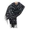 Новый ретро шарф с леопардовым принтом женский осенне-зимний имитация кашемира теплый универсальный шарф-шаль с бахромой атмосферный шарф
