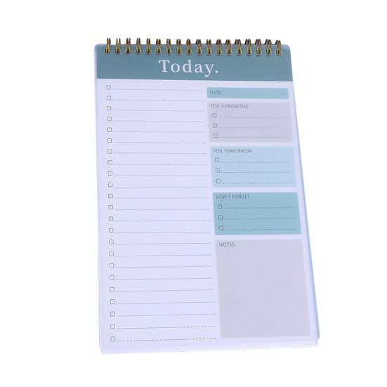 Записная книжка To-Do на спирали, защитный чехол из бумаги плотностью 100 г/м2, недатированный блокнот-планировщик формата А5