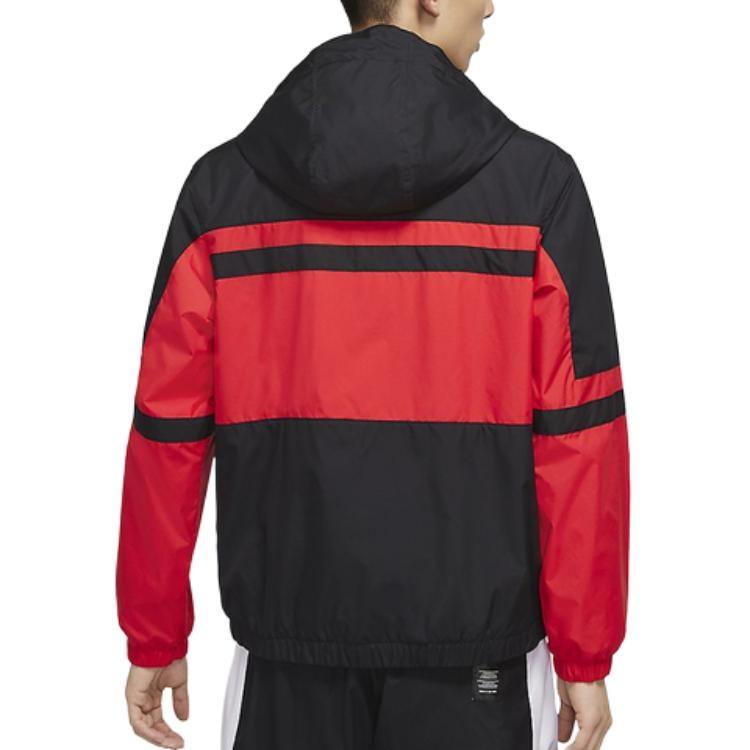 Nike Мужская ветрозащитная и износостойкая полукардиганная куртка 'Красно-черная' CJ4835-657