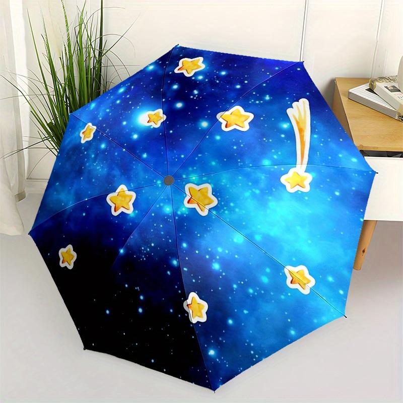 1pc Shooting star Cosmic Themed High-quality Umbrella,Automatic Opening and Closing Umbrella,Multi-functional Umbrella G0811127