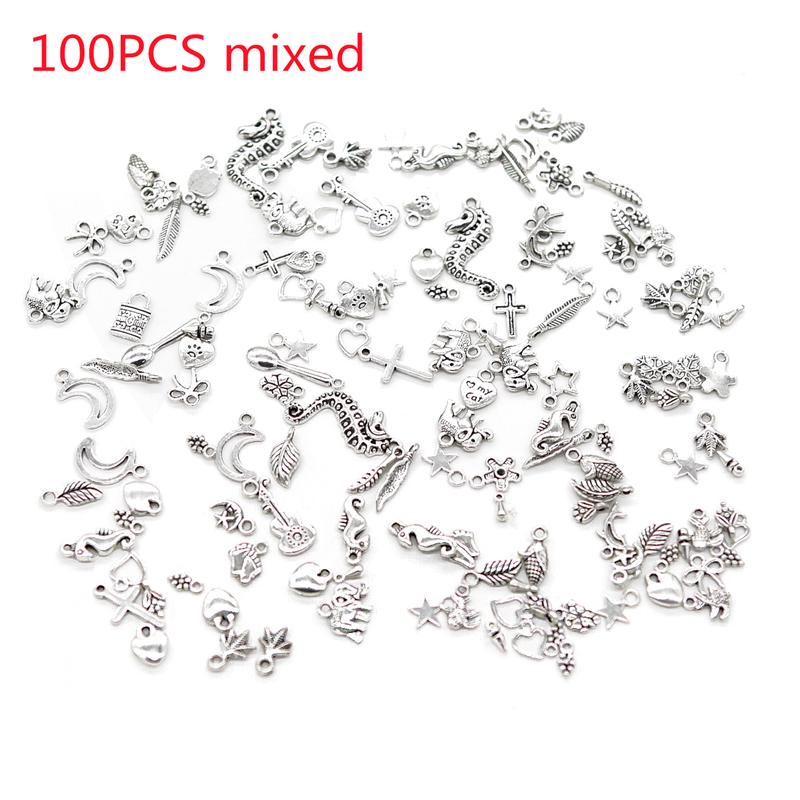 100pcs Mixed Charm Pendants Jewelry DIY
