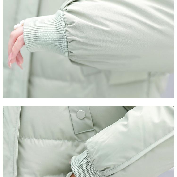 Зимняя куртка-пуховик с меховым воротником и капюшоном, женская парка с длинным рукавом, толстые теплые куртки из хлопка