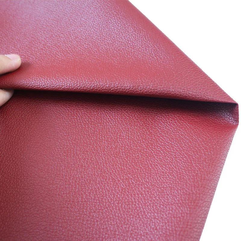 100x140cm Litchi PU Leatherette Faux Synthetic Leather Fabric for Sewing Bow Bag Brooches Sofa Car DIY Handwork Material Sheets