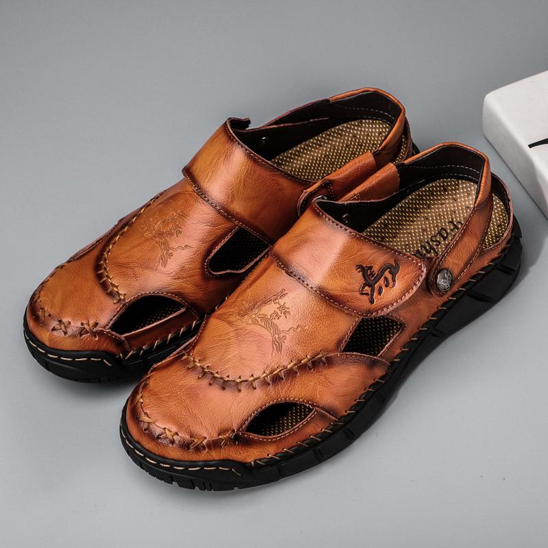 38-50 Мужские сандалии ручной работы Сандалии для активного отдыха Кожаные сандалии Пляжная обувь Походные сандалии для активного отдыха из кожи