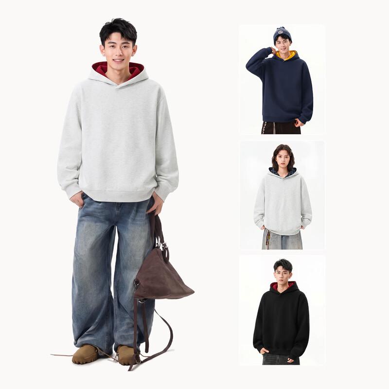 MINISO Men's Loose Fit Heavyweight Contrast Hoodie
