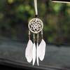 Cabijou Car Mini Dream Catcher, White, 1 piece,Korean Car Acc