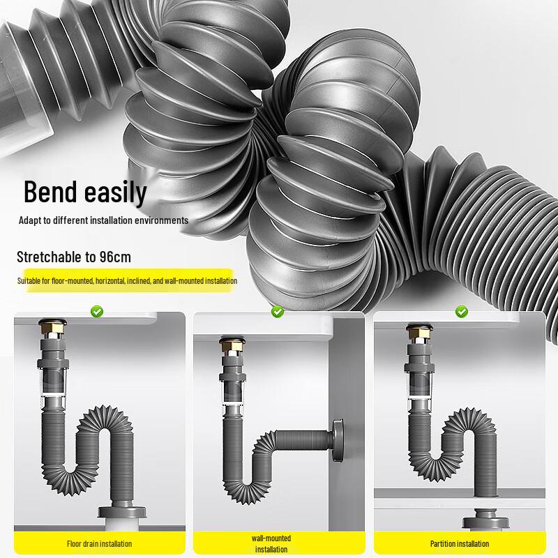 Телескопическая сливная труба для раковины Haili с защитой от запаха, из АБС-пластика