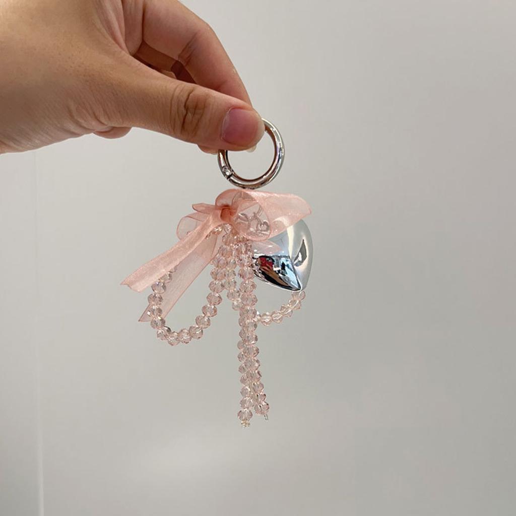 Bowknot Heart Pendant Keyring Phone Charm Detachable Phone Lanyard Butterfly Keychain Stylish Jewelry for Wallet Bag