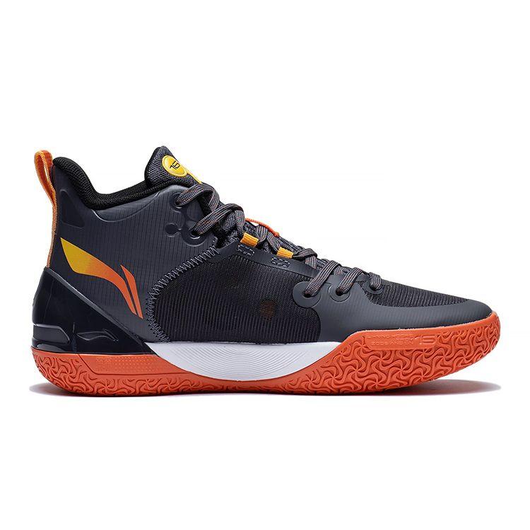 Баскетбольные кроссовки Li Ning Youth Yu Shuai 16 Mid с противоскользящей амортизацией, износостойкие, с отскоком, детские баскетбольные кроссовки черного, желтого, оранжевого цвета YKBT012-5