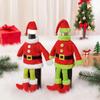 Костюм Санты Чехол на винную бутылку Рождественский Топпер для винной бутылки Чехлы с ногой и шляпой Праздничное украшение для центра стола на рождественскую вечеринку