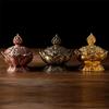 1Pc,Holy Tibetan Lotus Alloy Bronze Mini Incense Burner Incensory Metal Craft Home Decor (Without Incense)