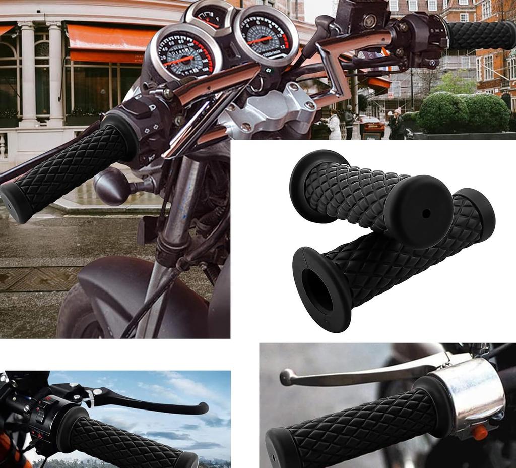1" Грипса для руля 25,4 мм Harley Bike Грипсы Американский 25 мм/28 мм Комплект Алмазная насечка Непрокалываемый (черный)