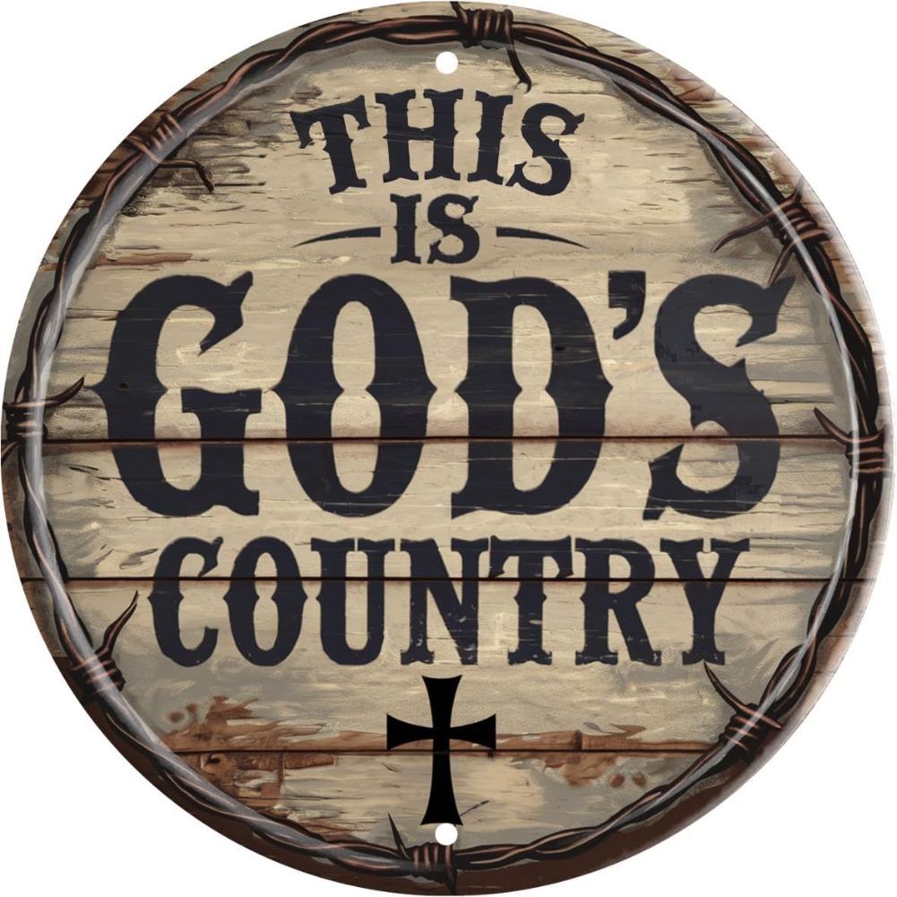 Security Tin Sign Metal Round Sign for Wall Art Room Restaurant Bar Cafe Garage Decor Plaque Unique Gift for Dog Lovers x In