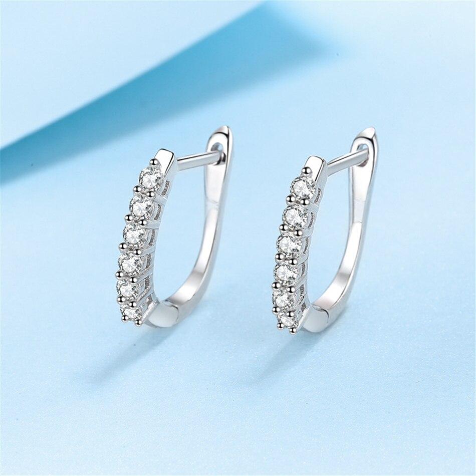 Серьги-кольца из стерлингового серебра 925 пробы с муассанитом цвета D, персонализированные модные женские свадебные антиаллергенные украшения