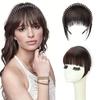 Синтетический короткий прямой парик с челкой на заколках для лба, резинка для волос, челка, наполнитель для волос для женщин, повседневный, легко носить