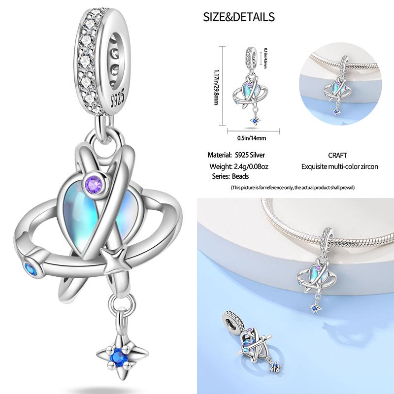 Медные светящиеся шармы в виде космонавта, планеты, космического корабля, эльфа, оленя, бусины подходят для оригинальных браслетов и ожерелий «Сделай сам»