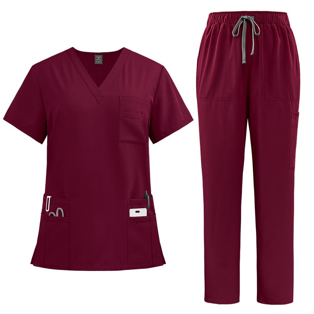 Doctors and Nurses Work Uniforms Surgical Gowns Hand Washing Gowns Operating Room Straight Pants Solid Color Suits for Women