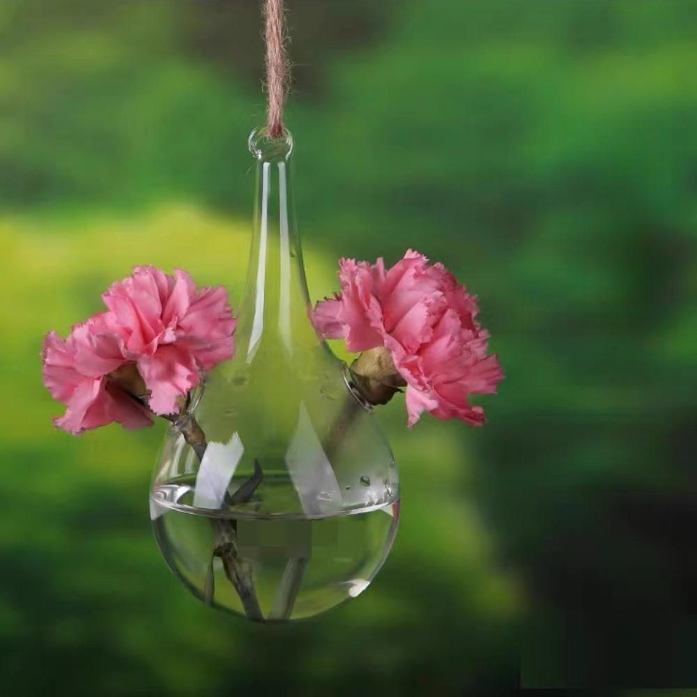 Креативная прозрачная подвесная прозрачная стеклянная ваза в форме капли для украшения дома, свадебный подсвечник для чайной свечи, декоративное украшение