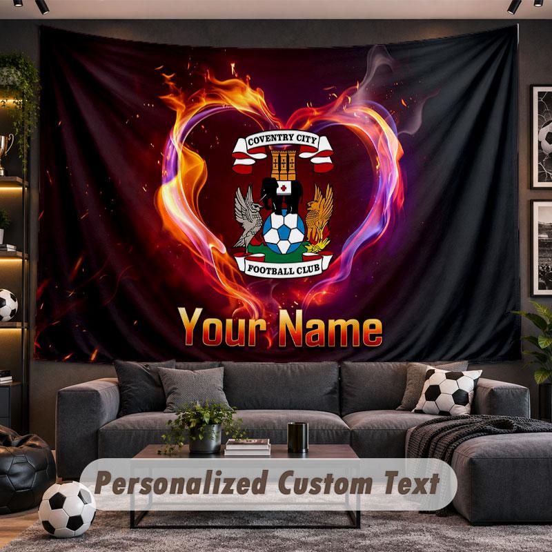Wall Hanging Tapestry Custom NameCoventry City Pattern Personalized Printed Fabric Wall Decor