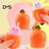 4 шт., игрушка-сжиматель в виде морковки-кролика, снимающая беспокойство, стресс, кролик, редис, сенсорная игрушка-щипок для детей и взрослых, игрушка-игрушка в виде овощей и животных