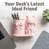 3D Printed Kitten-Shaped Pen Holder Plastic Makeup Brush Storage Organizer  Office Desk Decor