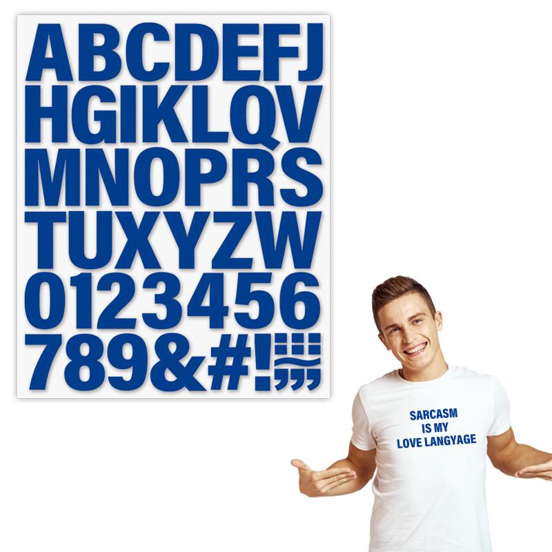 Синие буквы Нашивки на одежде от AZ Толстовки Топы Виниловые термопрессы DIY A-Level Моющиеся наклейки Подарок на заказ