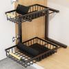 Under-Cabinet Storage Rack with Dual Sliding Trays Adjustable Height Metal Slide-Out Bathroom