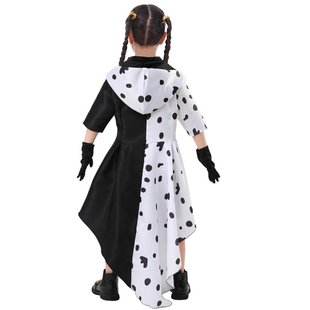 101 Dalmatians Cruella De Vil Costume with Spotted Dog Print