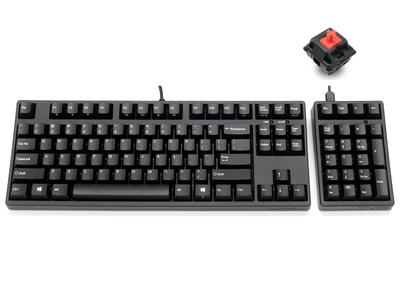 FILCO Majestouch TKSP Office Английский Тихий Красный Без цифрового блока Числовая Клавиатура PBT Формованная Медиа Тип с NumLock Комплект, Раскладка, Переключатель, Клавиатура, Цифровой Блок, Черный, 2-Цветный