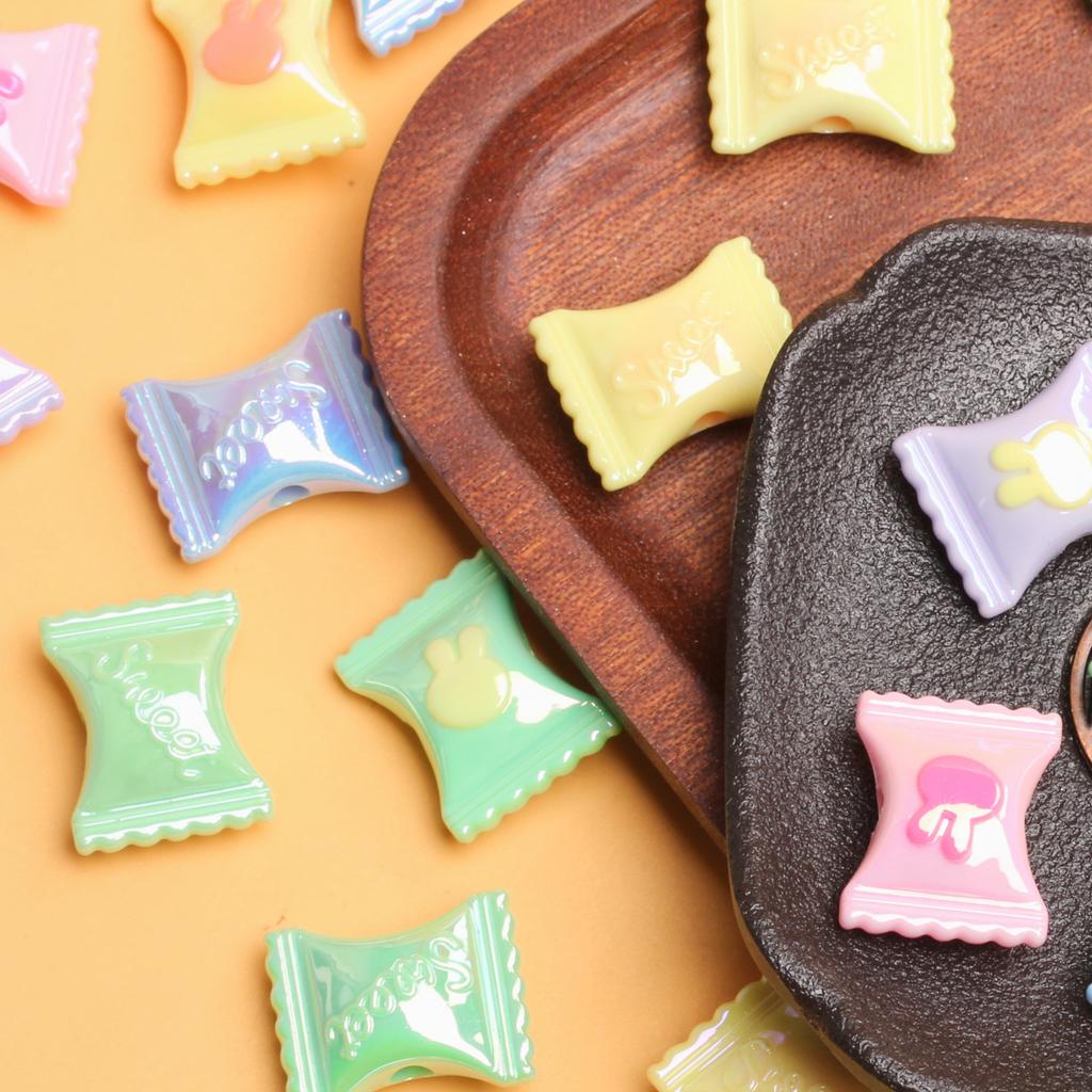 200pcs Two-color Plated Color Necklace Jewelry Making Rabbit Candy DIY Handmade Material Modeling Loose Beads UV Bracelet Pendant