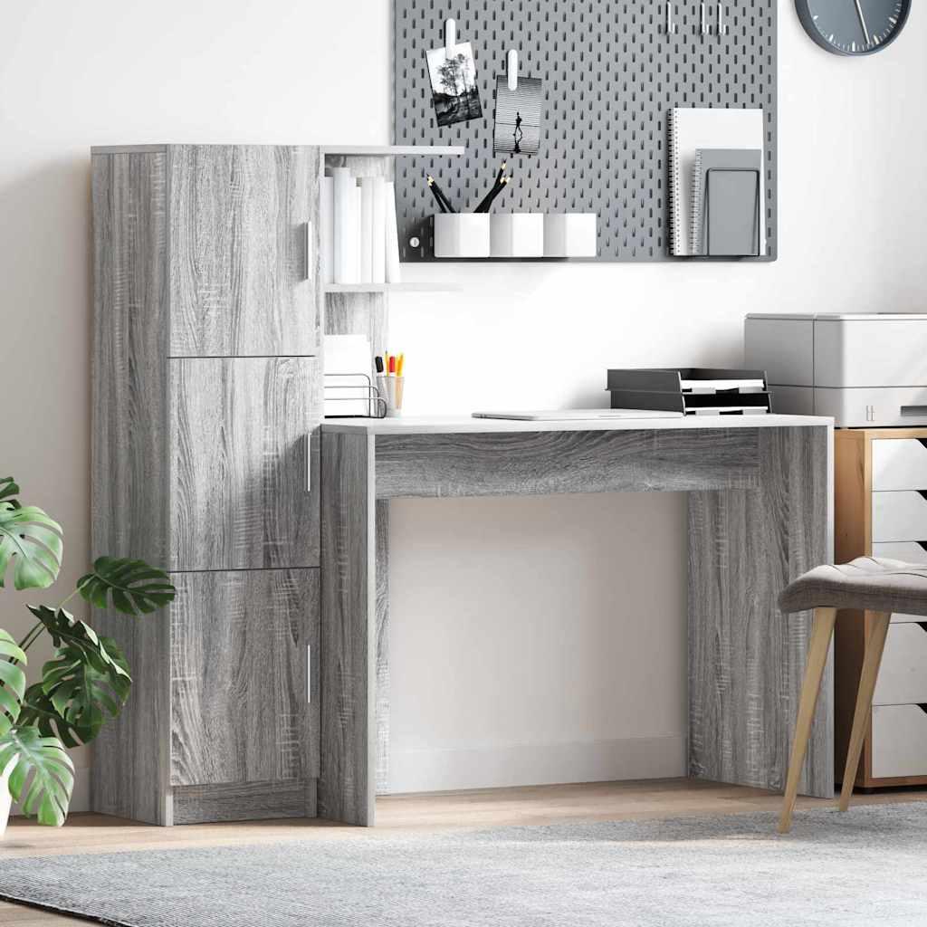 Desk Set (2 pcs) Grey Sonoma