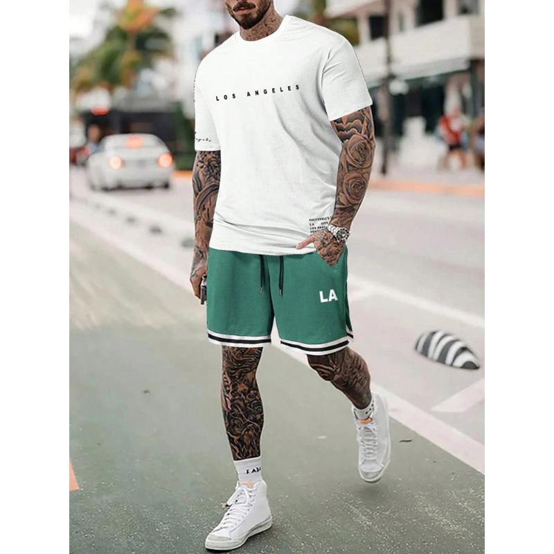 Мужские 3D-печатные спортивные костюмы, комплекты, летняя модная одежда, футболки, шорты, костюмы, спортивная одежда для мужчин, повседневная уличная одежда, свободные наряды