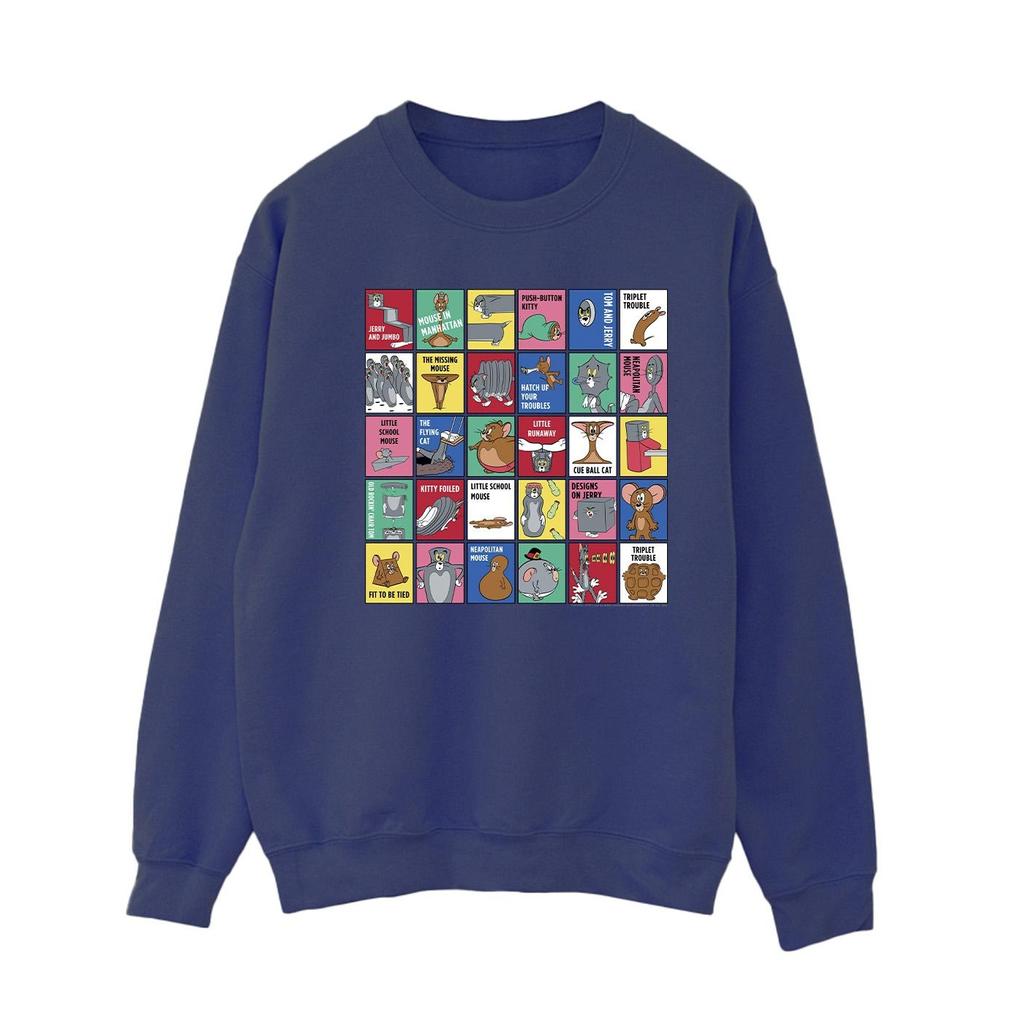 Tom And Jerry Womens/Ladies Grid Squares Sweatshirt