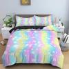 Rainbow Printing Bedding Set Colorful Stripe Duvet Cover Set Soft,Comfortable And Breathable King Queen Size Bedclothes Set 3Pcs