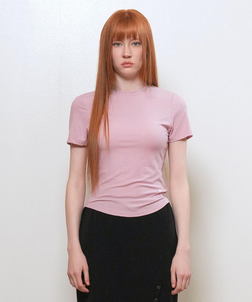 GENERALIDEA Acetate Round Neck T-Shirt [Pink] / Gf2Lts509