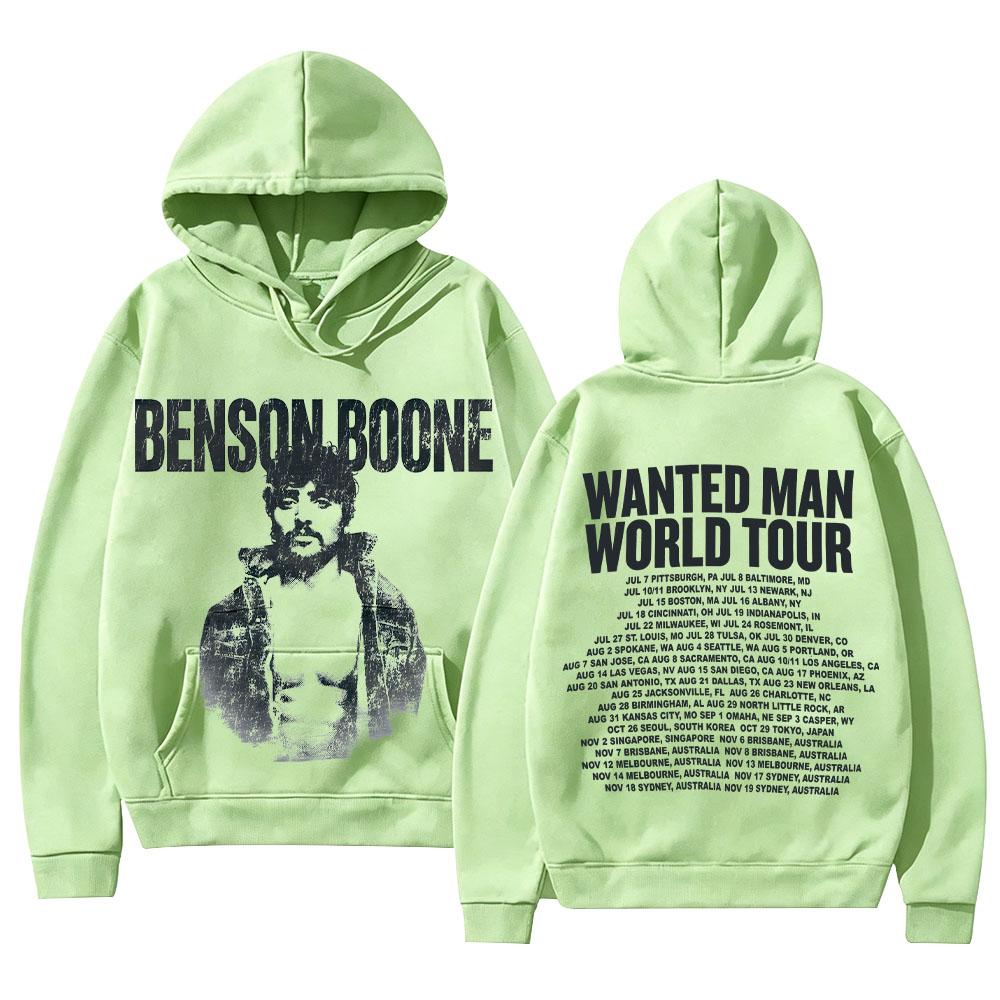 Benson Boone Merch Sweatshirts Wanted Man Ash Hoodie Fashion High Street Hoody Unisex Vintage Aesthetic Graphic Print Pullovers