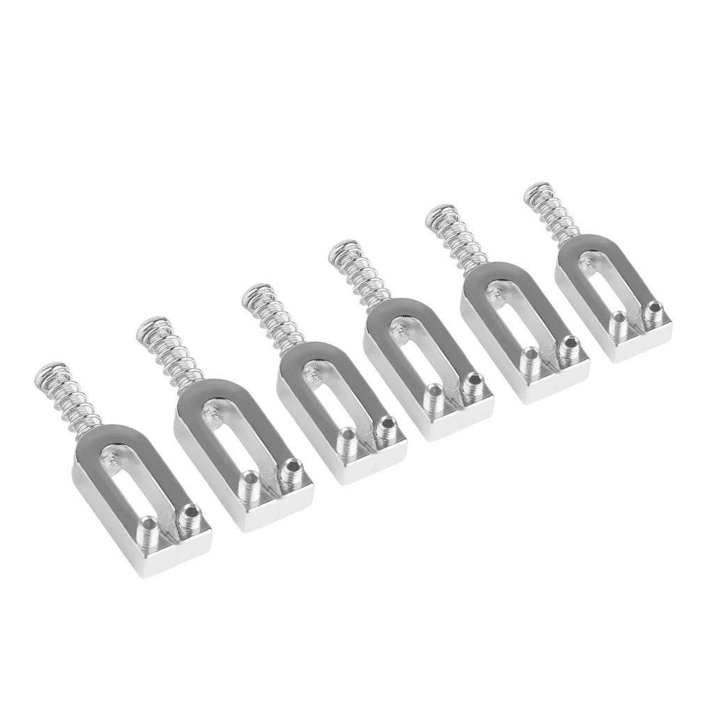 6Pcs Electric Guitar Tremolo Bridge Saddle U Shaped String Tuning Screw Saddle Accessory