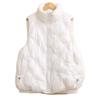 Autumn Winter No Wash Bright Surface Thin Down Cotton Women's Sleeveless Vest Coat Versatile Female Horse Clip