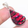 Natural Ammolite Gemstone 925 Sterling Silver Jewelry Pendant 1.58" J2h11