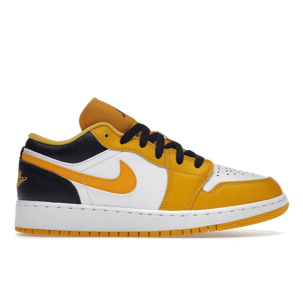 Air Jordan 1 Low GS Taxi White Kids Sneakers Yellow Black 553560-701