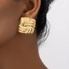Zinc Zinc Alloy Ear Studs Square Shaped Twisted Earrings Jewelry Wave Stud Earrings  Daily