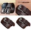 Vintage Leather Belt For Men With Alloy Pin Buckle Business Casual Geometric Style