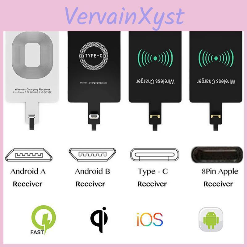 Receiver Charging Wireless Wireless Charging Adapter Type C Micro Usb Lightning Support For Iphone Android Phone Wireless Charge
