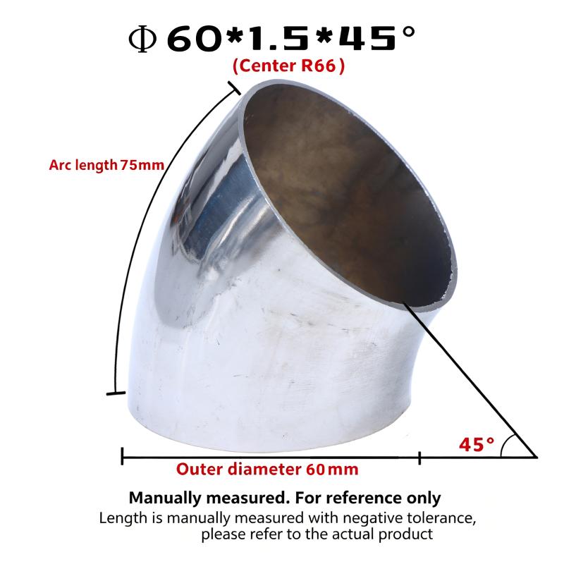 45° Weld Elbow Corrosion Resistant 304 Stainless Steel Butt Weld Pipe Fitting 16-80mm OD for Gas Pipelines