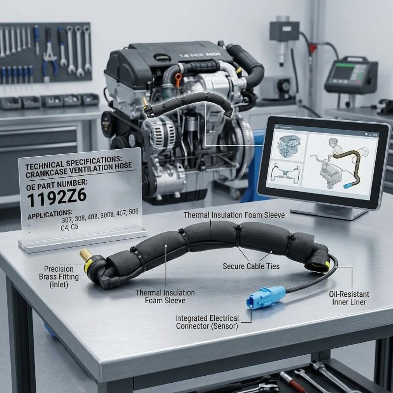 Optimized Flows ABS Engine Ventilation Hose Reliable ABS Engine Ventilation Pipe Excellent Fit for 1192Z6 307308408 C4/C5