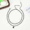 European and American Jewelry Simple Design Star Tassel Necklace Sweet Hip Hop Single Layer Crescent Necklace