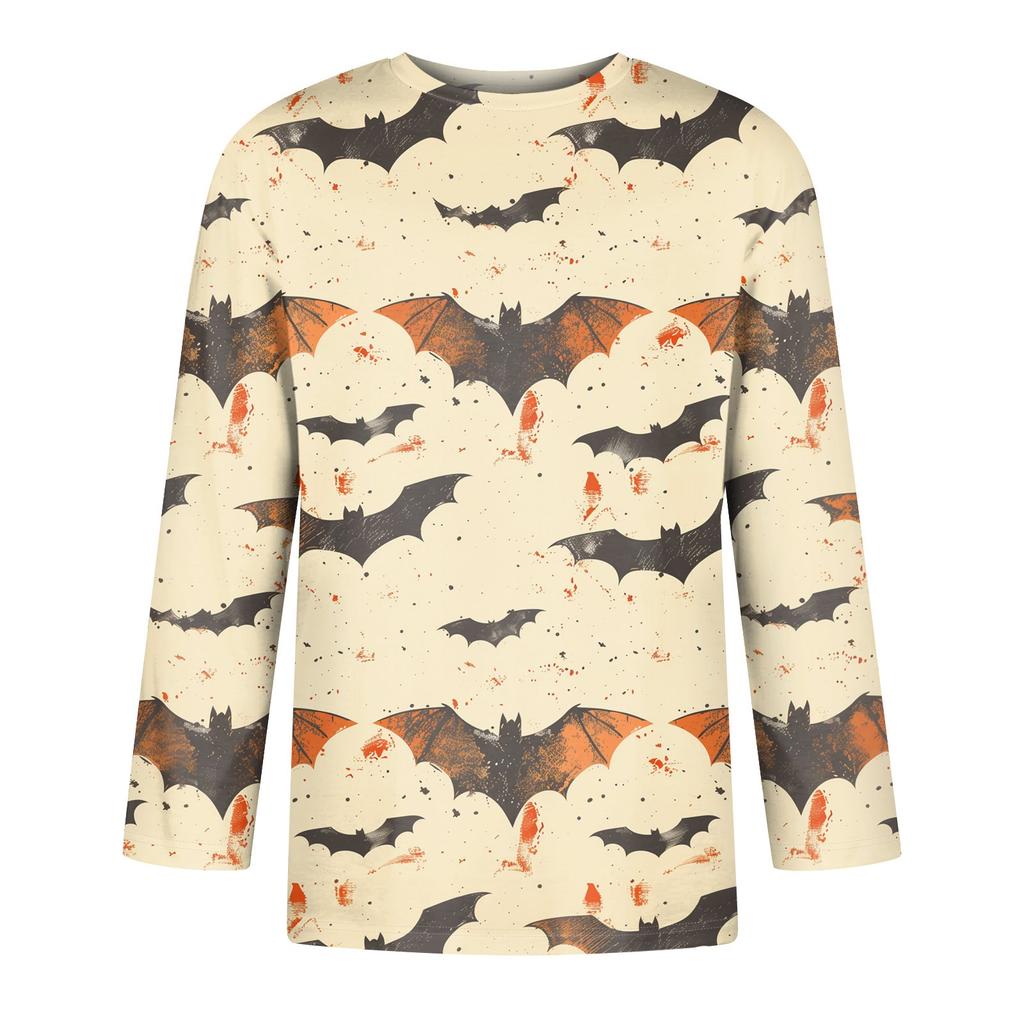 Men's Solid Color Round Neck Three Quarter Sleeve Top T-shirt