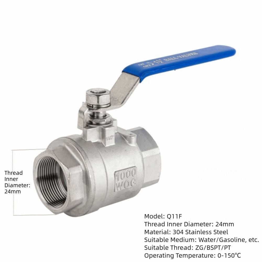 1/2" 3/4" 1" 1/4" 3/8 Stainless Steel Ball Valve SS304 Threaded Ball Valve Full Port Ball Valve